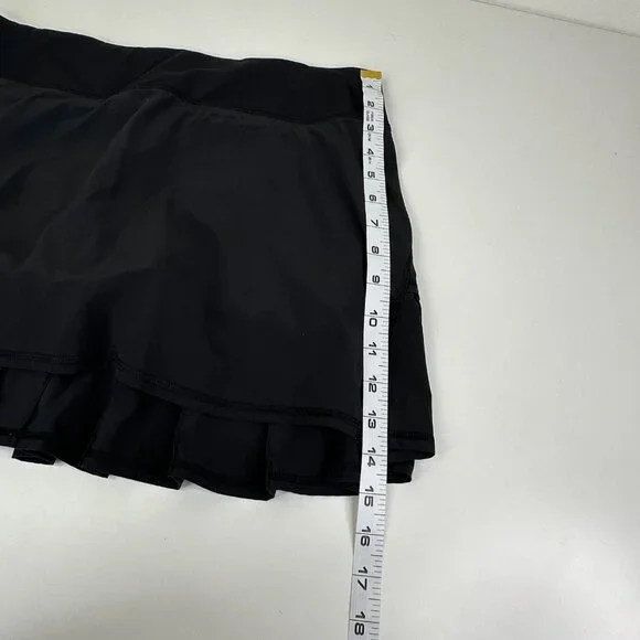 Lululemon Run Pace Setter Skirt Black Pickleball Tennis With Built-In Shorts 8 - Picture 8 of 9